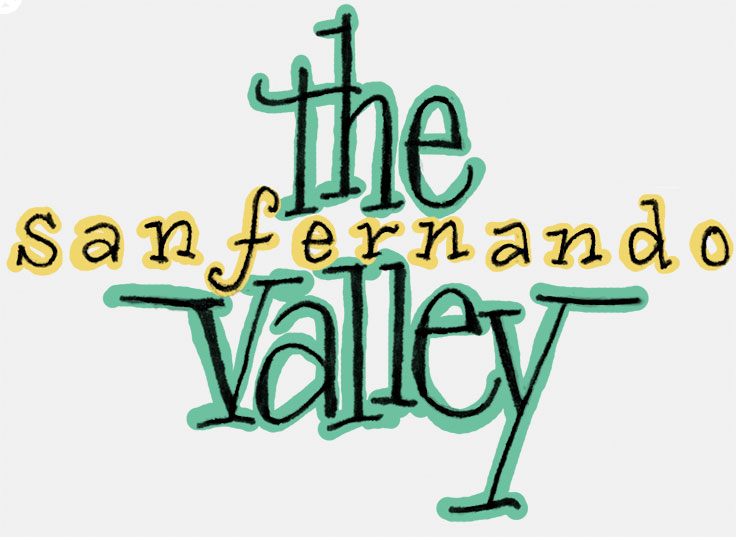 'The San Fernando Valley' logo for stationery hand-drawn by artist Eric Wrobbel for correspondence in the early '80s. 'The Valley' was at that time the last place a serious artist would admit to calling home, and so Wrobbel thought the stationery droll. More here: https://www.ericwrobbel.com/art/fakestationery.htm