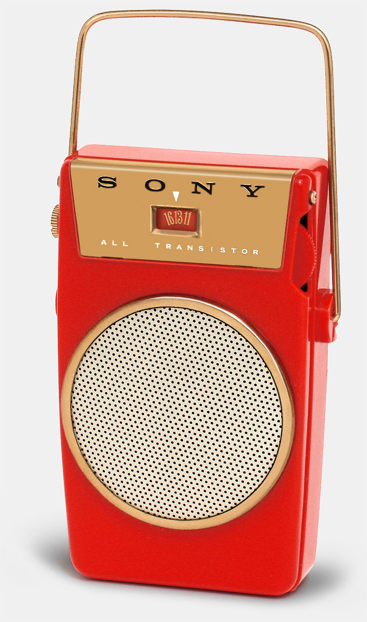 Sony transistor radio from 1958. This earliest version of the model TR-610 is from the book 'Sony Transistor Radios' by Eric Wrobbel. https://www.ericwrobbel.com/books