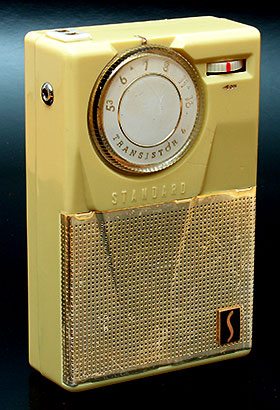 A rare transistor radio variant of the Standard SR-F22. It is branded Standard, but has the tuning knob and grille of a Mignon. Found in Argentina, this radio has an 'S' logo that is unlike any other Standard logo I've seen anywhere. From 'Collecting Variants' at the web's largest private collection of antiques & collectibles: https://www.ericwrobbel.com/collections/collecting-variants.htm