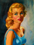 This beautiful vintage oil on canvas painting is a portrait commissioned by the proud parents of this lovely young woman. The artist, so far as I can make out, is Carlton Tims or maybe Carlton S. Tims or Stims. From 'Fine Art Portraits' at the web's largest private collection of antiques & collectibles: https://www.ericwrobbel.com/collections
