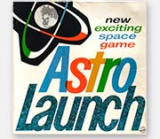 Astro Launch 'new exciting space game' appealed to our '50s-'60s fascination with space travel. From Ohio Art, c.1959. These were the same people who gave us the 'Etch A Sketch.' From 'Board Games and Such' at the web's largest private collection of antiques & collectibles: https://www.ericwrobbel.com/collections/games.htm