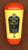 Morton Salt Tablets says 'Use 4 to 6 times daily as needed.' We now know most Americans get way too much salt in their diets than is healthy for them, yet here is Morton pushing salt tablets 'for heat relief.' There is a rule of thumb in business that says 'Whatever we make, you need. And you need more of it than you are presently consuming. Get with it!' From 'Collecting the Wacky' at the web's largest private collection of antiques & collectibles: https://www.ericwrobbel.com/collections
