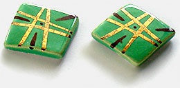 Mid-Century Modern enamel and gold earrings. From 'Collecting: A Rationale' at the web's largest private collection of antiques & collectibles: https://www.ericwrobbel.com/collections/rationale-1.htm