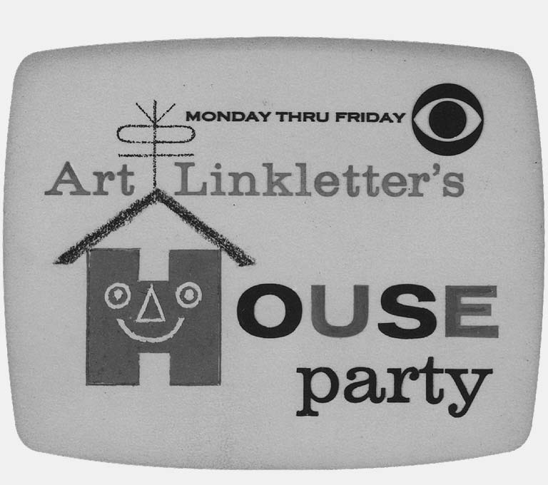 'Art Linkletter House Party' vintage television graphic. From 'Vintage Televisions' at the web's largest private collection of antiques & collectibles: https://www.ericwrobbel.com/collections/tv.htm